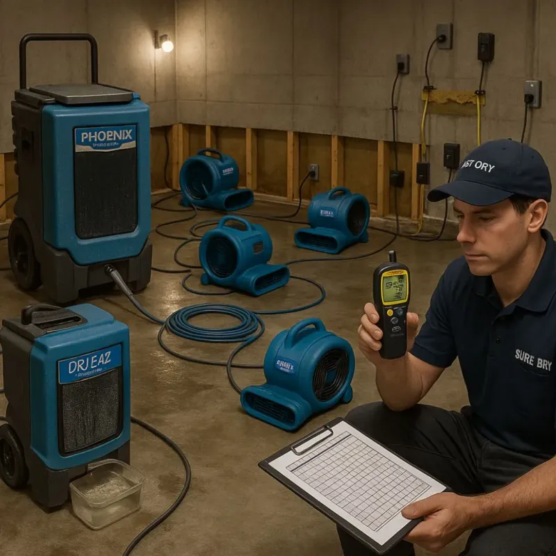 Structural Drying and Dehumidification process in Wrightwood, CA